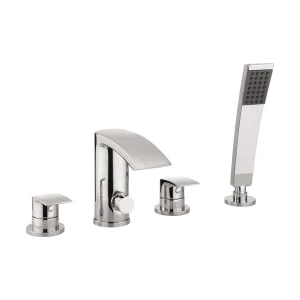 Crosswater Flow Bath Shower Mixer 4 Hole With Kit Chrome