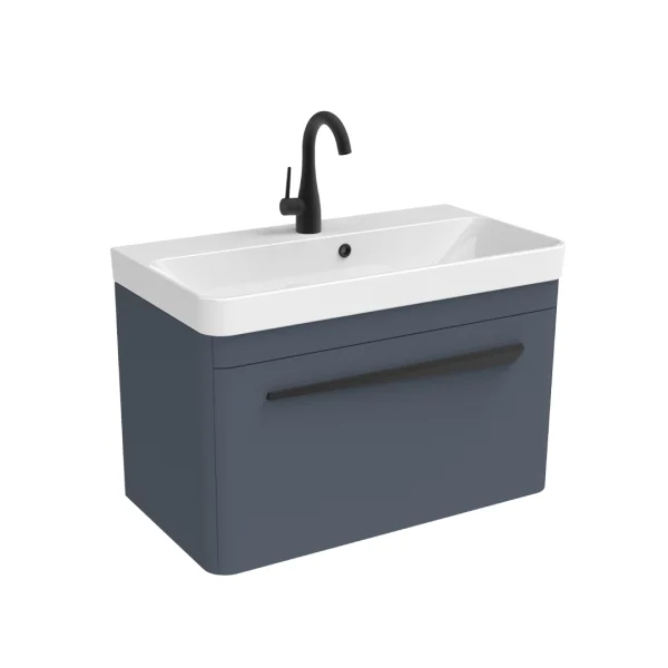 Saneux Hyde 70cm 1 Drawer Wall Mounted Unit - Matte Fiord