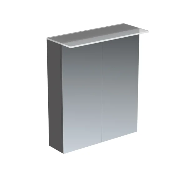 Saneux Austen 60cm 2 Door Electric Mirror Cabinet - Matte Iron Grey