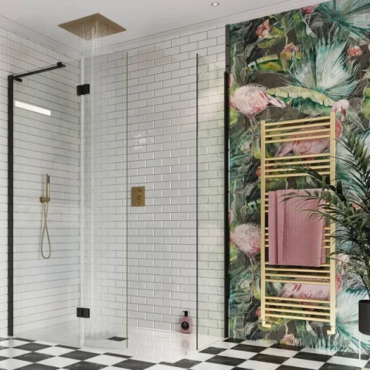 Crosswater Mpro Towel Warmer 480x1380 Brushed Brass detail view - Image 2