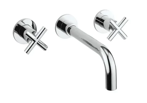 Crosswater Mpro Crosshead Basin 3 Hole Set Wall Chrome product image - Image 1