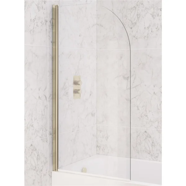 Eastbrook Radius 6mm Bath Screen Brushed Brass