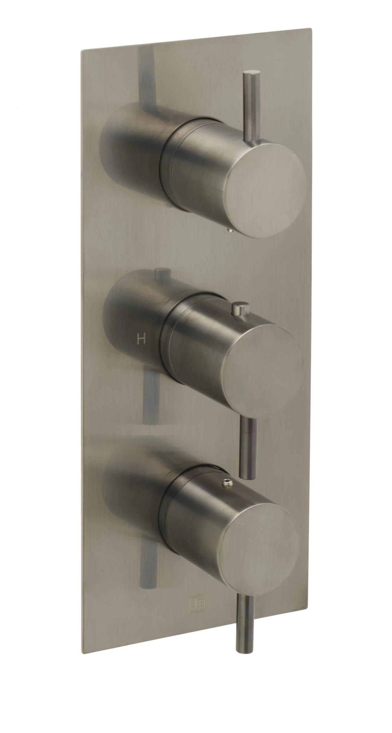 Just Taps Vos Thermostatic Concealed 2 Outlet Shower Valve Brushed Black
