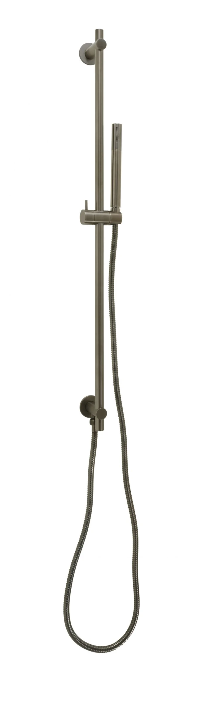 Just Taps Vos Slide Rail With Slim Single Function Hand Shower And Hose Brushed Black
