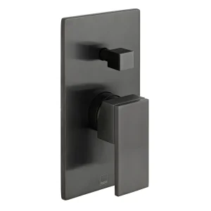 Vado Individual Notion 2 Outlet Concealed Single Lever Manual Valve With Diverter Brushed Black