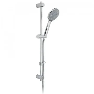 Vado Evolve Slide Rail Shower Kit With Round 4 Function Rub-clean Shower Handset With Pause Function, 680mm Slide Rail And 150cm Shower Hose Chrome product image - Image 1