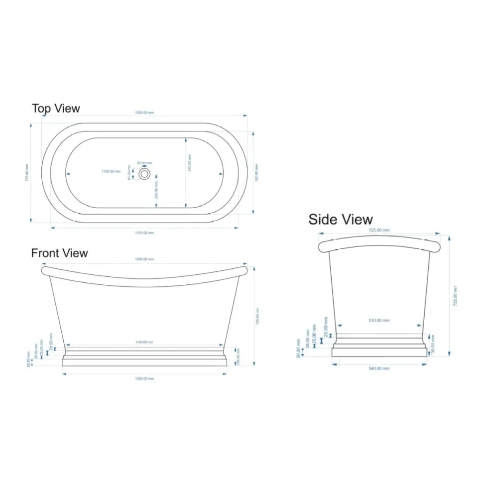 Bc Designs 1500 Tin Bath With Tin Inner Tin detail view - Image 4