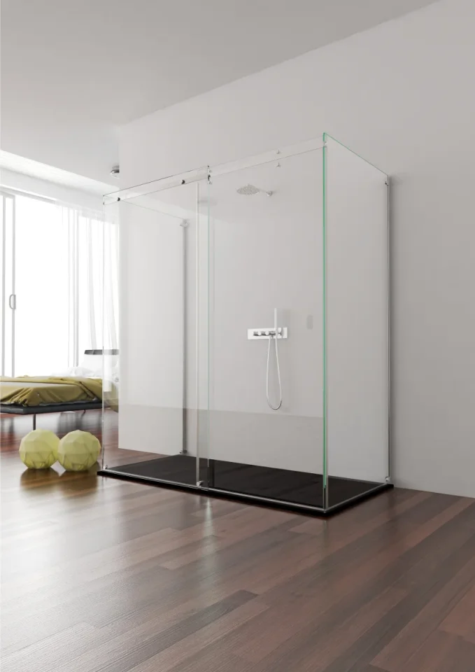 Shower Lab View 32 Standard-sliding Door + Fixed Panel + Two Return Panel 1440 - 1520 X 867 - 887 X 2000 product image - Image 1