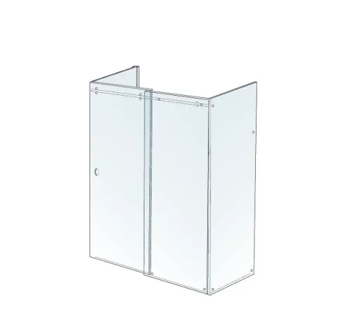 Shower Lab View 32 Standard-sliding Door + Fixed Panel + Two Return Panel 1440 - 1520 X 867 - 887 X 2000 product image - Image 2