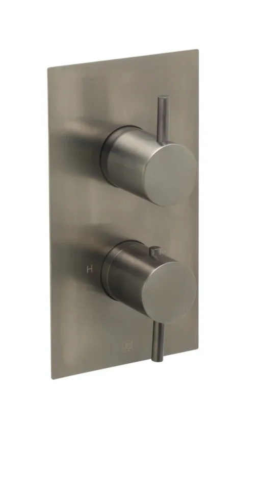 Just Taps Vos Thermostatic Concealed 1 Outlet Shower Valve Brushed Black product image - Image 1