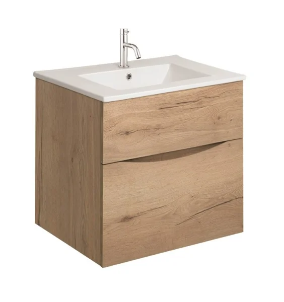 Crosswater Glide II 2 Drawer Basin Unit 500 Windsor Oak