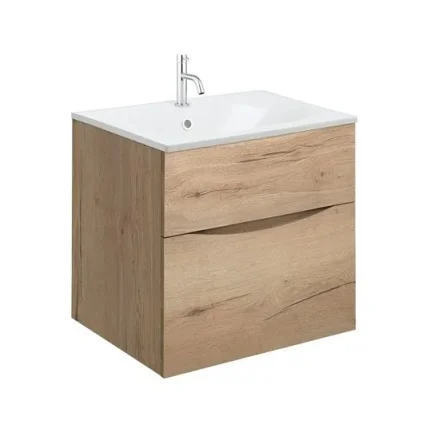 Crosswater Glide Ii 2 Drawer Basin Unit 500 Windsor Oak detail view - Image 5