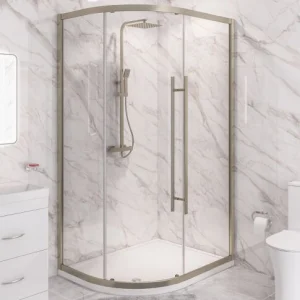 Eastbrook Vantage 2000 Easy Clean Offset Quadrant 1000x800mm Brushed Brass