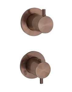 Just Taps Vos Modular 2 Handle 2 Outlet Thermostatic Shower Valve Brushed Bronze