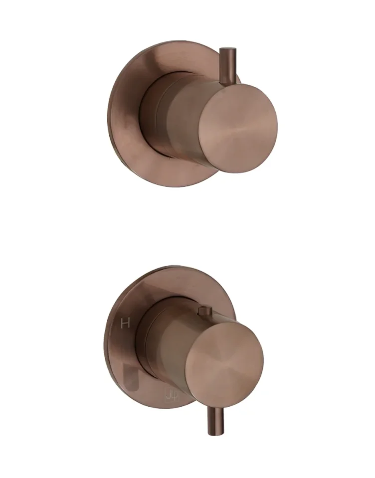 Just Taps Vos Modular 2 Handle 2 Outlet Thermostatic Shower Valve Brushed Bronze product image - Image 1