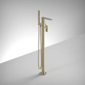 Ava Purity Floor Mounted Bath Shower Mixer - Brushed Brass