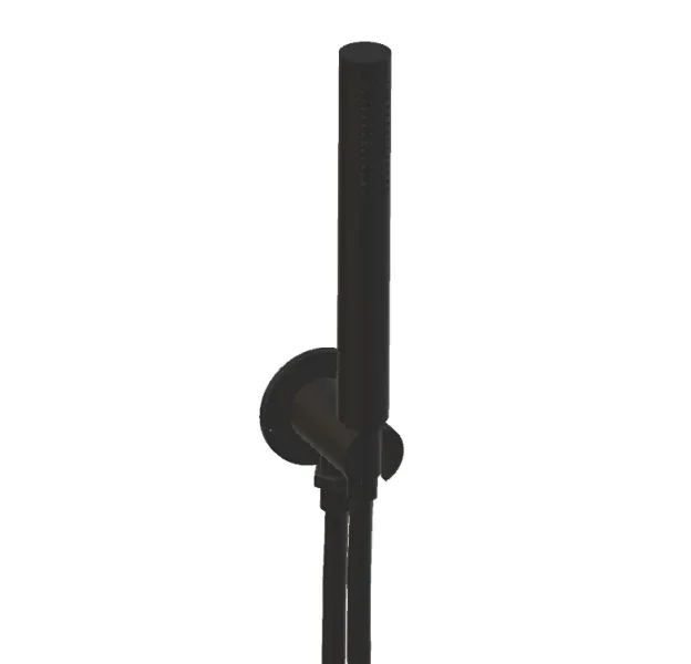 Ava Hand Shower Integrated Round Wall Outlet, Hose & Hand Shower - Brushed Black detail view - Image 2