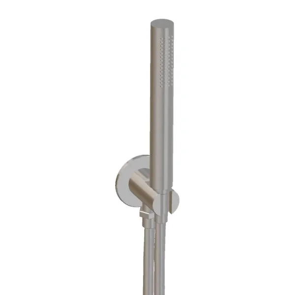 Ava Hand Shower Integrated Round Wall Outlet, Hose & Hand Shower - Polished Stainless Steel detail view - Image 2