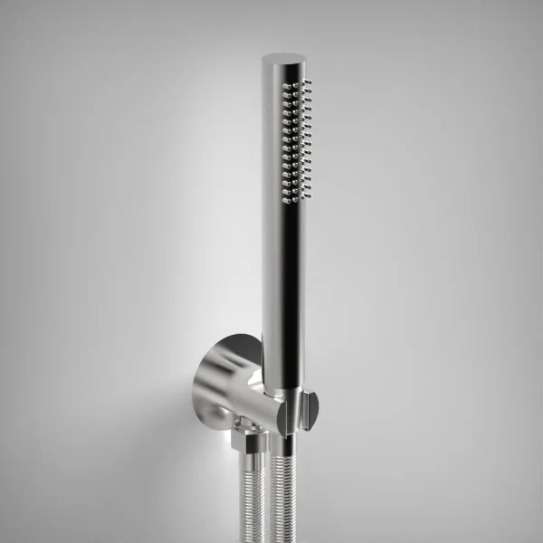 Ava Hand Shower Integrated Round Wall Outlet, Hose & Hand Shower - Polished Stainless Steel