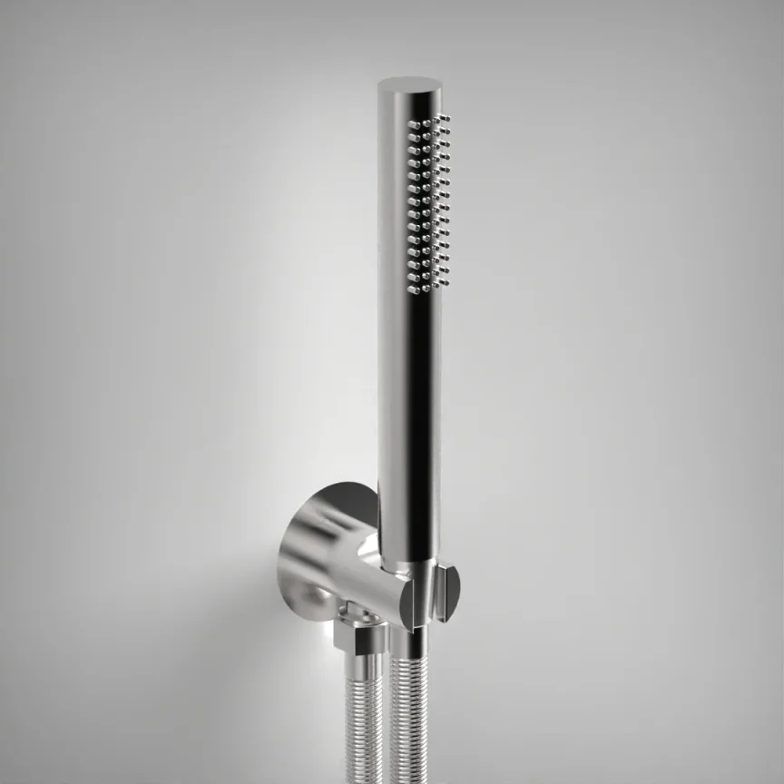 Ava Hand Shower Integrated Round Wall Outlet, Hose & Hand Shower - Polished Stainless Steel product image - Image 1
