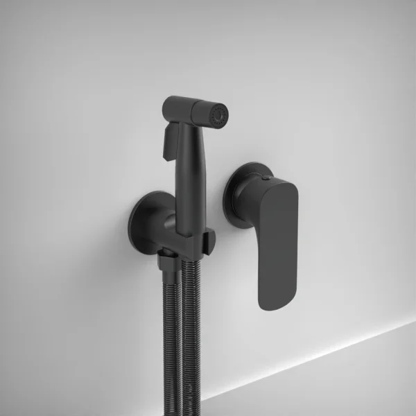 Ava Purity Douche Kit W/ Flanges - Brushed Black