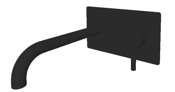 Ava Trend 2 Hole Wall Mounted Bath Mixer W/ Backplate - Brushed Black product image - Image 1