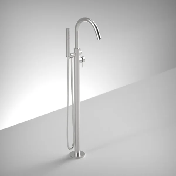 Ava Trend Floor Mounted Bath Shower Mixer - Brushed Stainless Steel