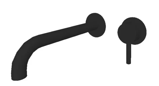 Ava Trend 2 Hole Wall Mounted Bath Mixer - Brushed Black detail view - Image 2