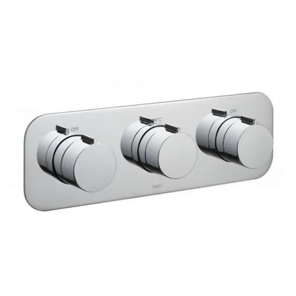 Vado Tablet Altitude 3 Outlet 3 Handle Concealed Thermostatic Valve Horizontal Chrome product image - Image 1