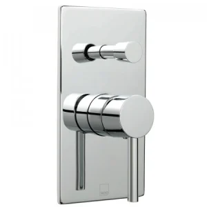 Vado Zoo 2 Outlet Single Lever Concealed Manual Valve With Diverter Rectangular Backplate Chrome