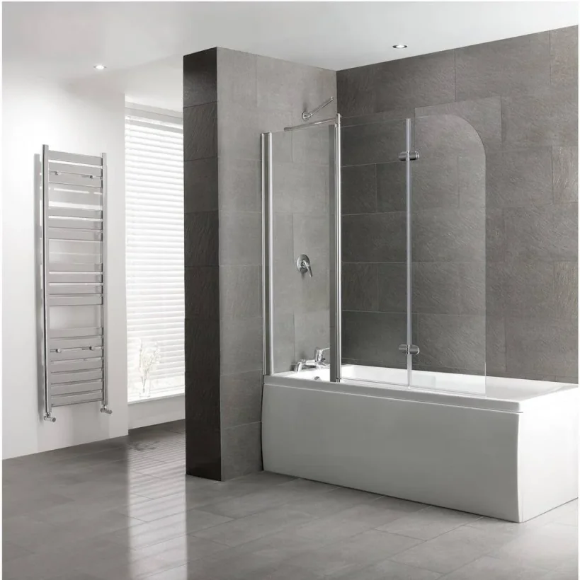 Eastbrook Volente 1 Fixed 2 Hinge Panel 1550x1475 Easy-clean Chrome Profiles product image - Image 1