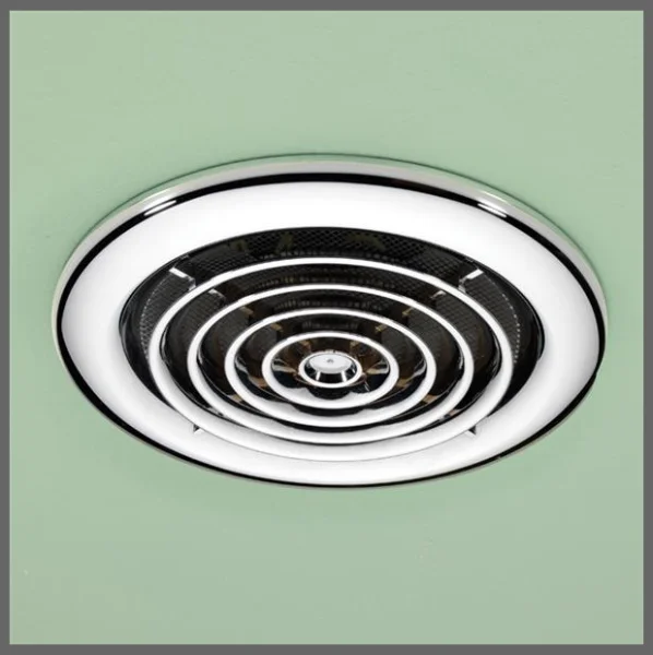 Hib Cyclone Wet Room Inline Fan, Chrome - Non Illuminated 14.5 X D1.5cm