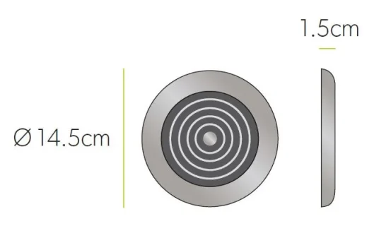 Hib Cyclone Wet Room Inline Fan, Chrome - Non Illuminated 14.5 X D1.5cm technical drawing - Image 2