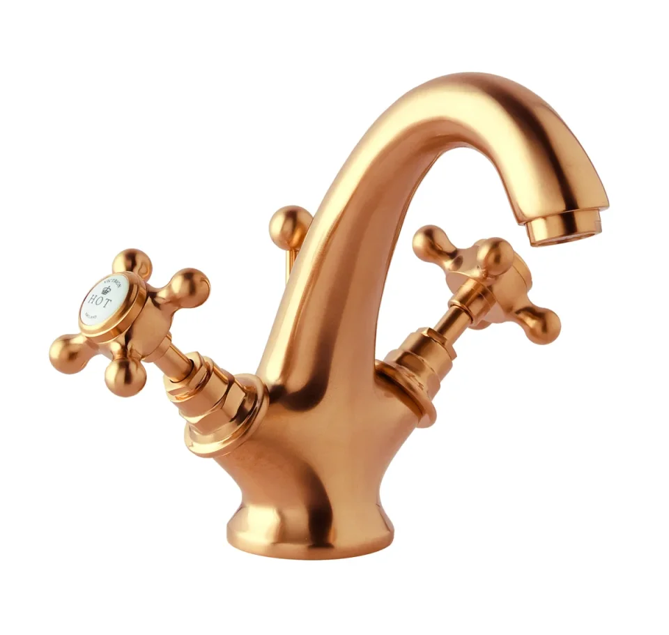 Bc Designs Victrion Crosshead Mono Basin Mixer Brushed Copper product image - Image 1