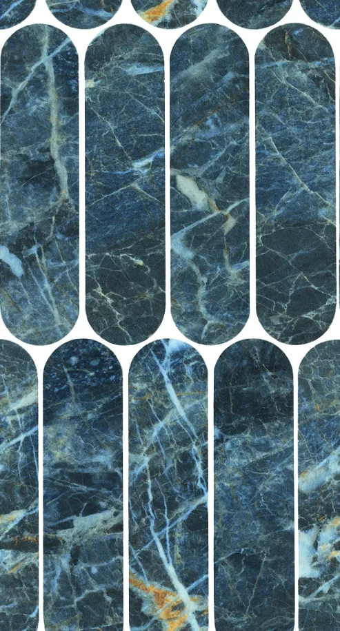 European Tiles Charmo Blue Sunstone Oval Mosaic 19.5 X 37cm Polished Wall Tile (sold Per Piece) product image - Image 1