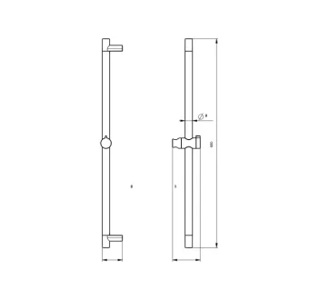 Crosswater Mpro Slide Rail 700mm Stainless Steel Effect detail view - Image 5