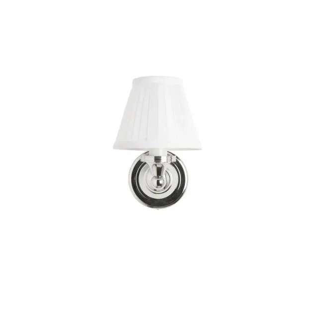Burlington Round Base, White Fine Pleated Shade - Chrome product image - Image 1