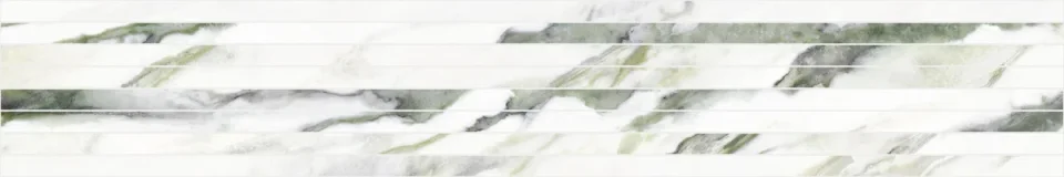 European Tiles Charmo Calacatta Green Narrow Strip 120 X 20cm Polished Wall Tile (sold Per Piece) detail view - Image 3
