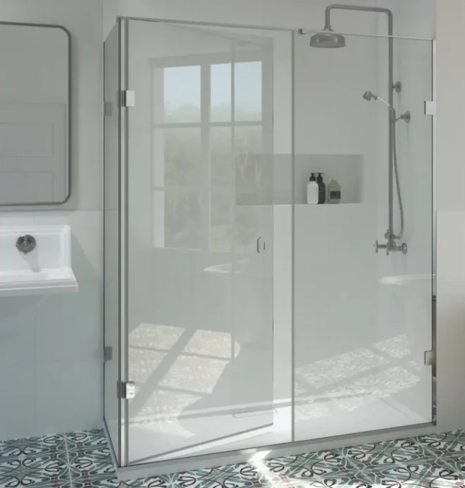 Shower Lab View 45 Standard-panel + Door Hinged From Return + Return Panel 969-989 X 769-789 X 2000 product image - Image 1