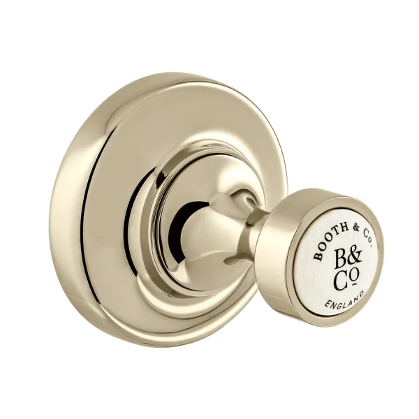Booth & Co. Robe Hook Nickel & Crackled White