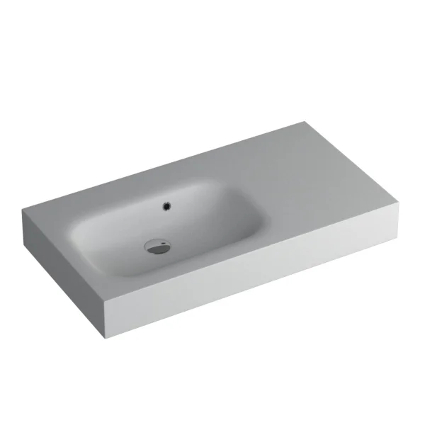 Faeber Infinite S1 Pearl 900mm Left Hand Wall Hung Basin White Matt