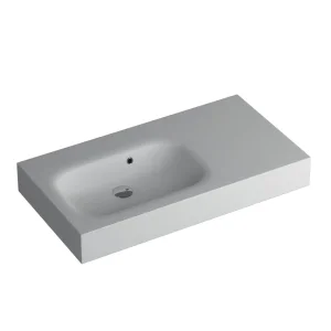 Faeber Infinite S1 Pearl 900mm Left Hand Wall Hung Basin White Matt