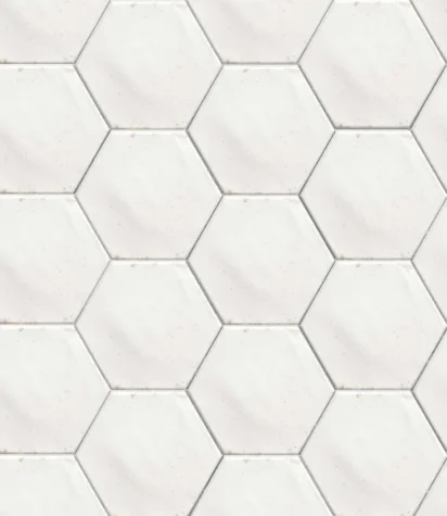 European Tiles Hope White Hexagon Matt Wall Tile 15 x 17.3cm detail view - Image 2