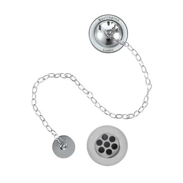 Burlington Bath Overflow Plug & Chain Waste Chrome