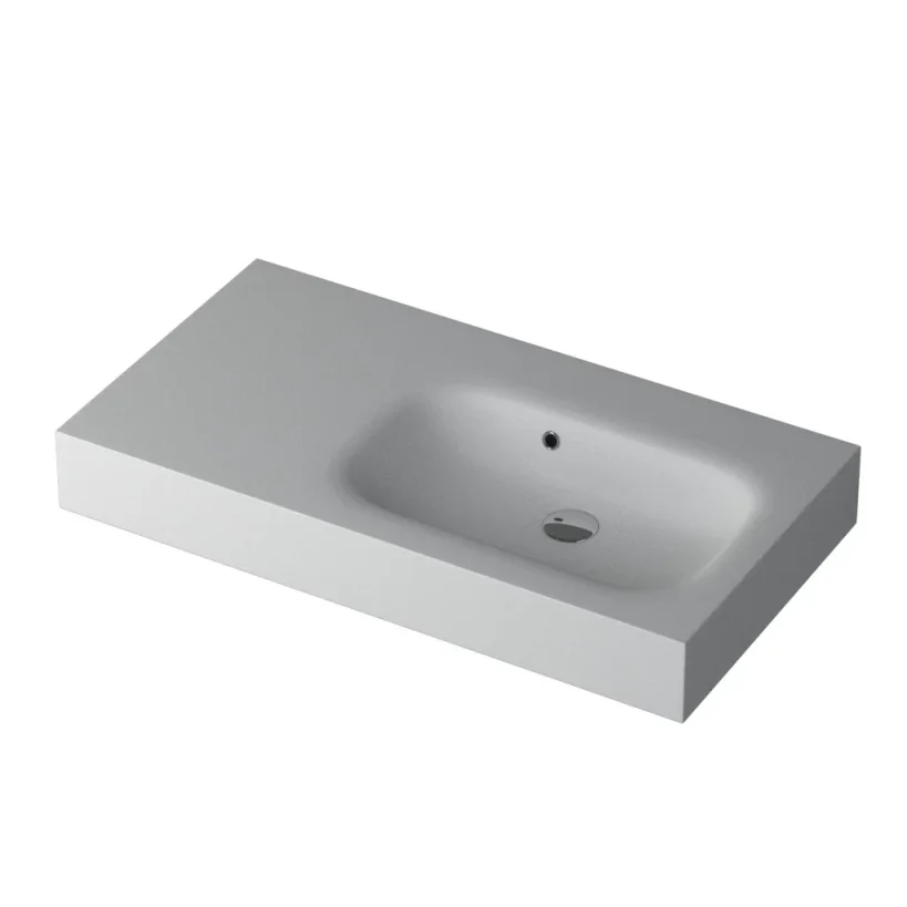 Faeber Infinite S1 Pearl 900mm Right Hand Wall Hung Basin White Matt product image - Image 1