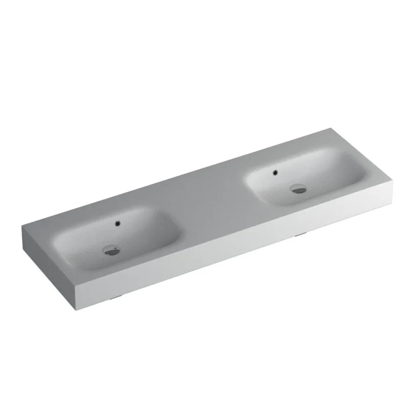 Faeber Infinite S1 Pearl 1500mm Double Wall Hung Basin White Matt product image - Image 1