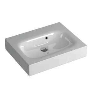 Faeber Infinite S1 Pearl 600mm Single Central Wall Hung Basin White polished