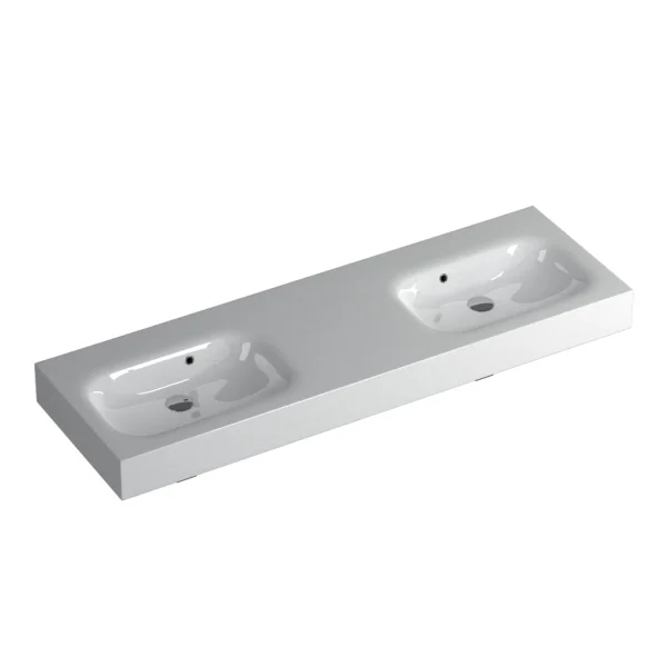 Faeber Infinite S1 Pearl 1500mm Double Wall Hung Basin White polished