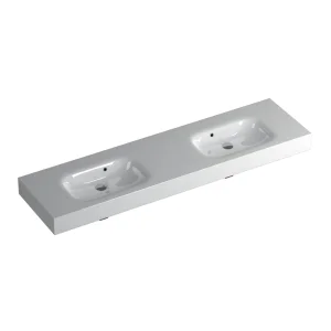 Faeber Infinite S1 Pearl 1800mm Double Wall Hung Basin White polished