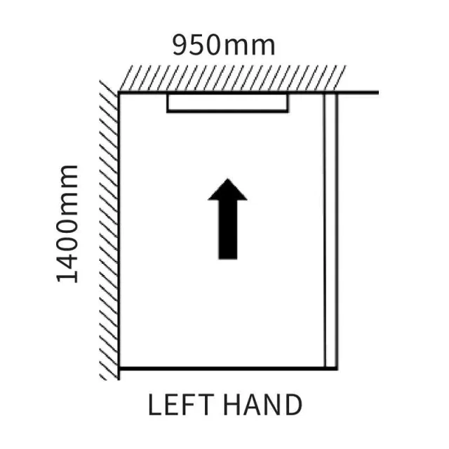 Abacus Elements Infinity Tray Kit 1400x950 Left Hand technical drawing - Image 2